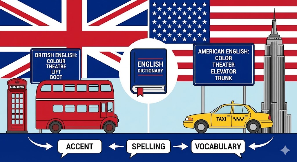 British vs American English: Aksen, Ejaan & Kosakata Unik